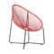 Armen Living Acapulco Indoor Outdoor Steel Papasan Lounge Chair with Brick Red Rope LCACSIBRK - alternate 1